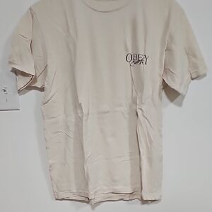 Obey Beige Short Sleeve Tee